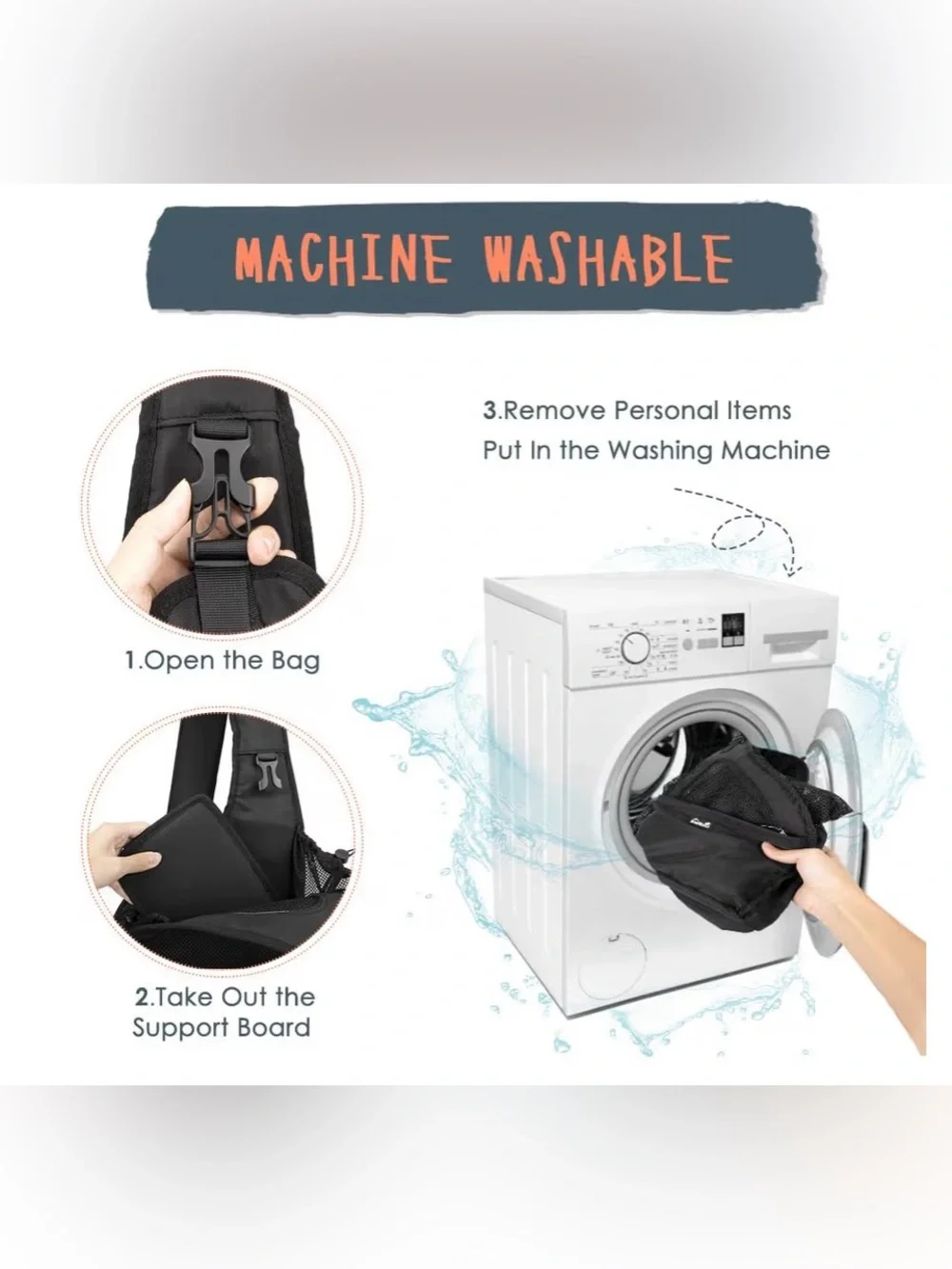 Black Pet Sling Carrier - Hands-Free Dog & Cat Sling
